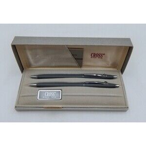 Cross Classic Century Matte Gray Ballpoint Pen Pencil Set GE General Electric